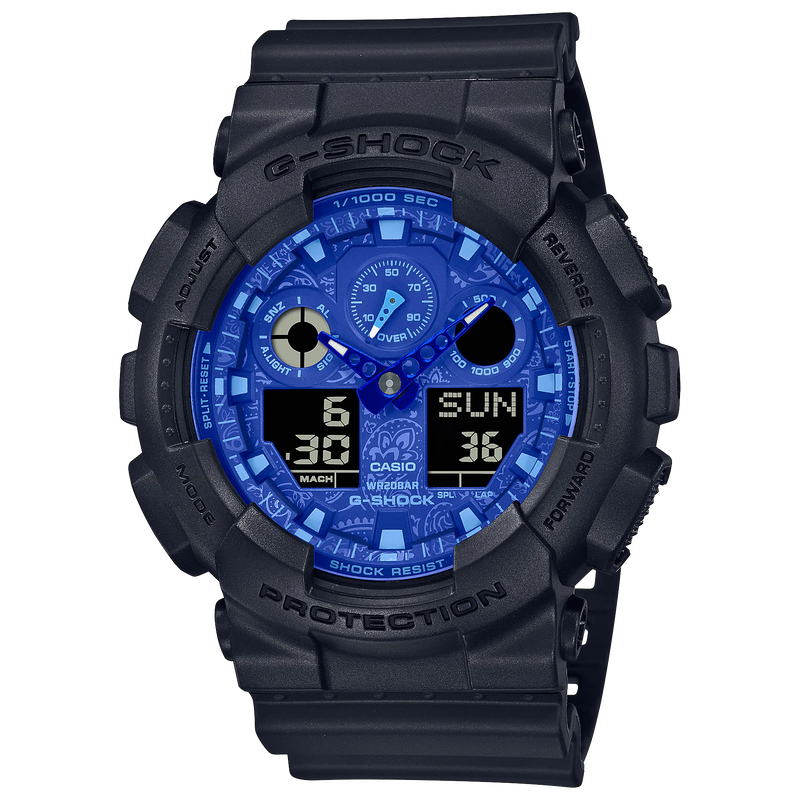 G-Shock 模拟数字黑色树脂表带手表 GA100BP-1A