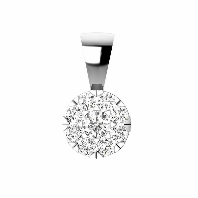 Cluster Diamond Pendant With 0.25ct Diamonds In 9K White Gold