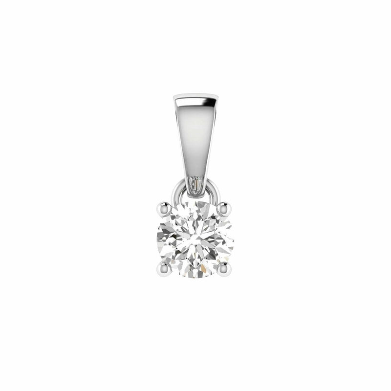 Diamond Solitaire Pendant With 0.10ct Diamonds In 9K White Gold