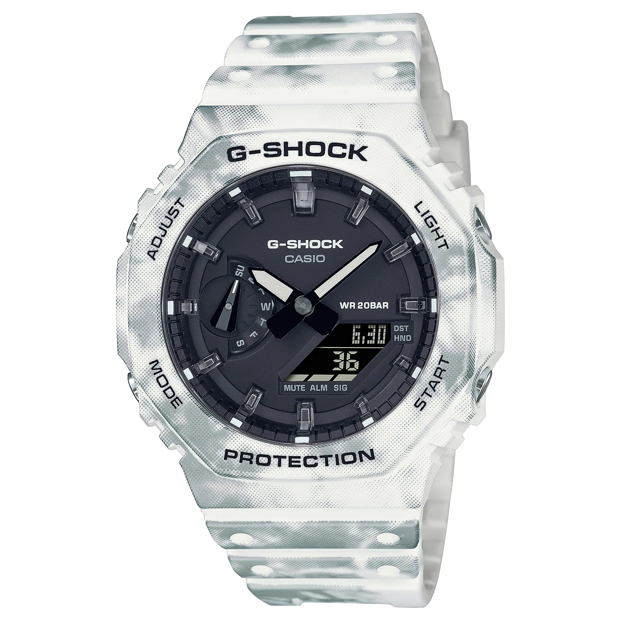 G-Shock  Digital Analog White Snow Band Watch GAE2100GC-7A