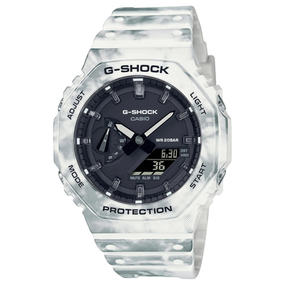 G-Shock 数字模拟白色雪花表带手表 GAE2100GC-7A