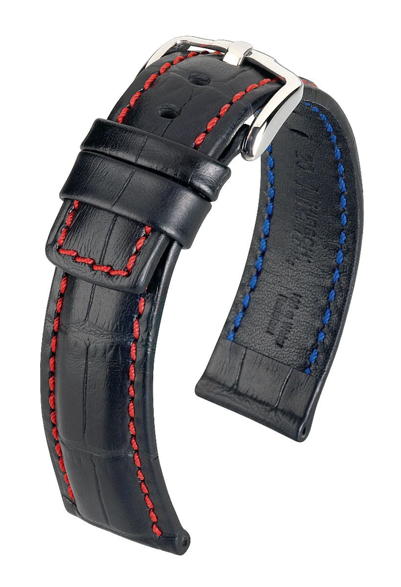 Hirsch Grand Duke Long Black Leather Band
