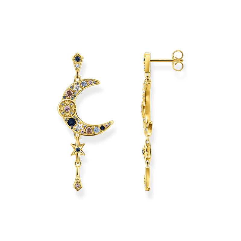 Thomas Sabo Earrings Royalty Moon Colourful Stones TH2200Y