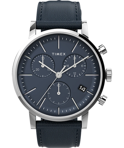 Timex Midtown 计时码表 40 毫米皮革表带手表 TW2V36800