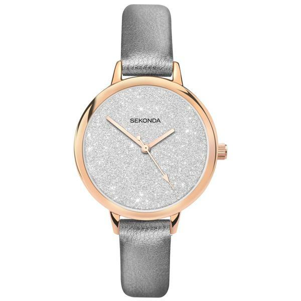 Sekonda Rose Gold Case Silver Glitter Dial SK40024 Womens Watch