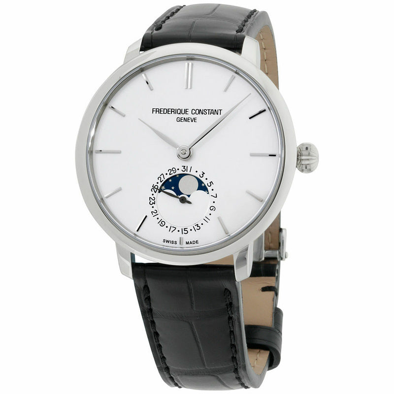 Frederique Constant Slimline Moonphase 银色表盘男士手表