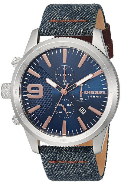 Diesel Dz4450 Rasp Chrono 蓝色牛仔布男式手表