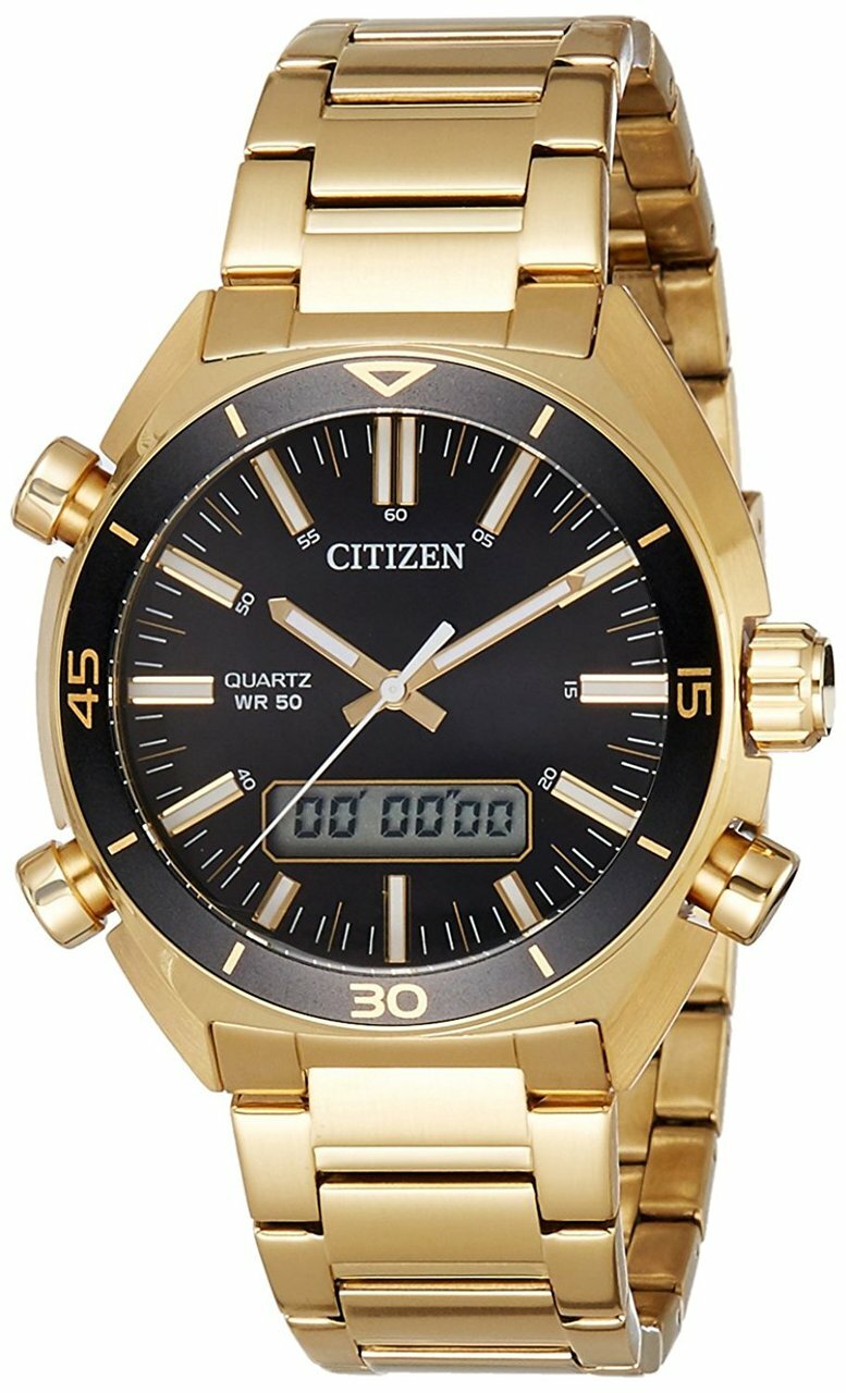 Citizen Analog Digital Black Dial Jm5462-56E Mens Watch