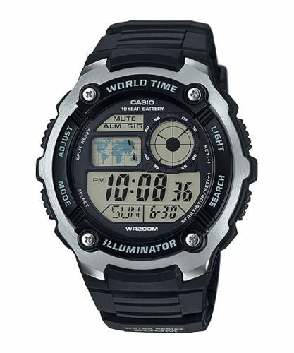 Casio Youth Illuminator World Time Digital Ae-2100W-1Av Ae2100W-1Av Mens Watch