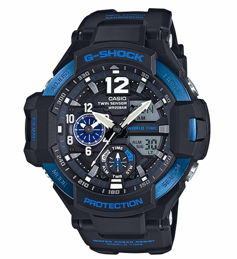 Casio G Shock Gravitymaster Twin Sensor World Time Ga 1100 2B Mens Watch