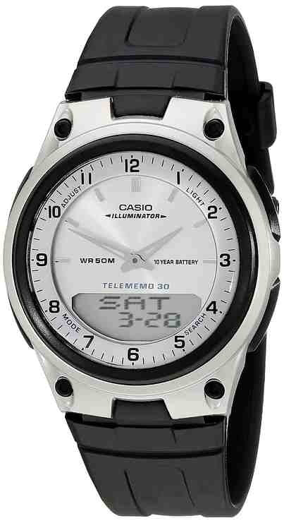 Casio Analog Digital Telememo Illuminator Aw-80-7Av Mens Watch