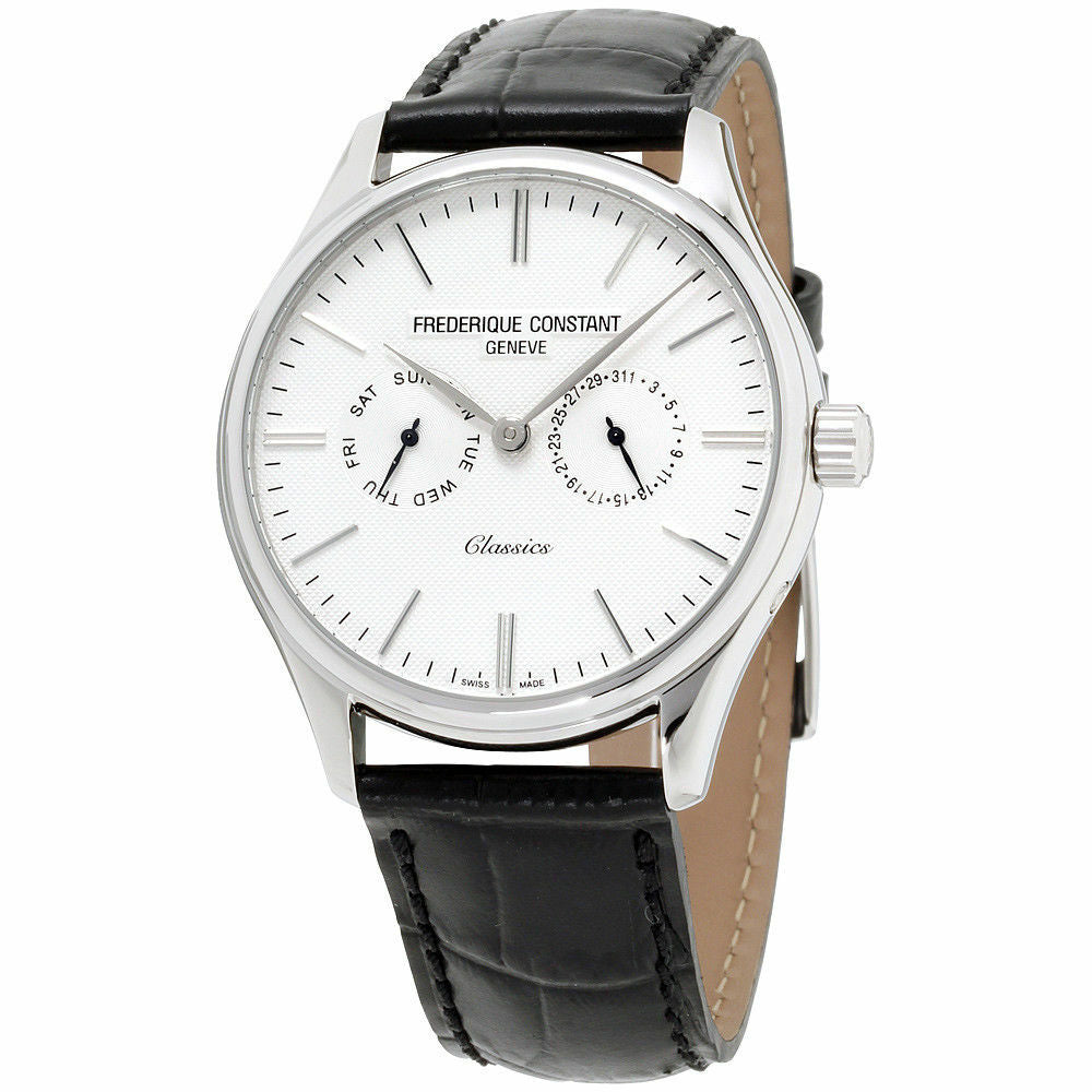 Frederique Constant Classics Quartz Silver Dial Day/Date Mens Watch
