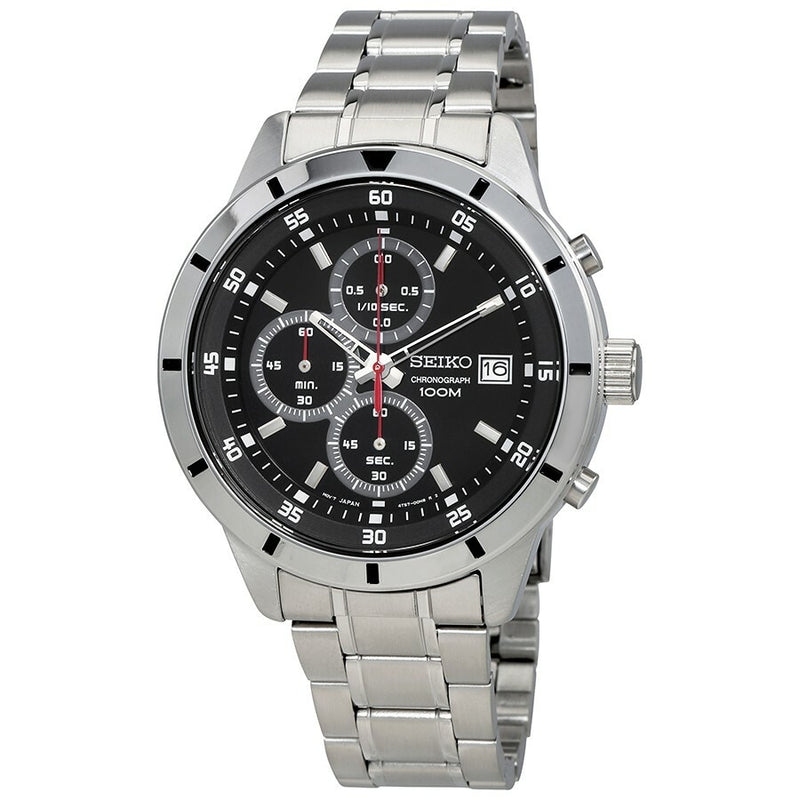 Seiko Chronograph Black Dial Mens Watch