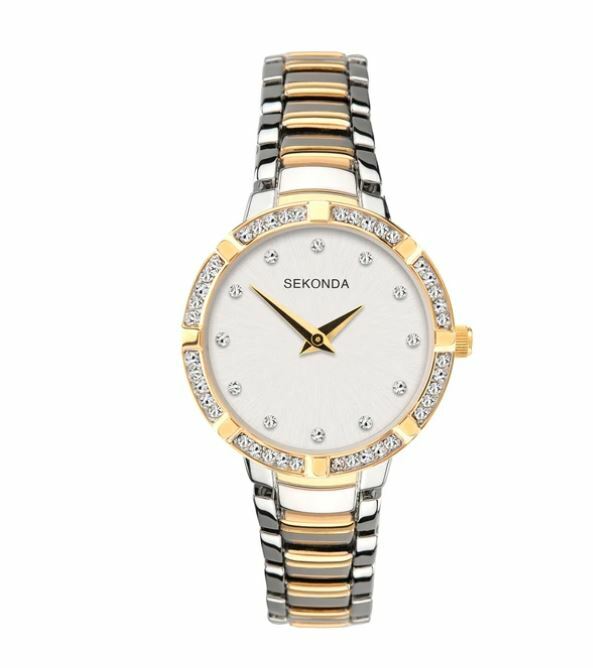 Sekonda Gold Case Silver Dial Womens Watch