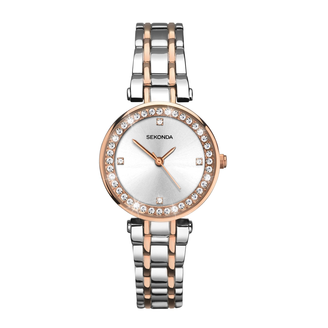 Sekonda Two Tone Case Silver Dial Womens Watch