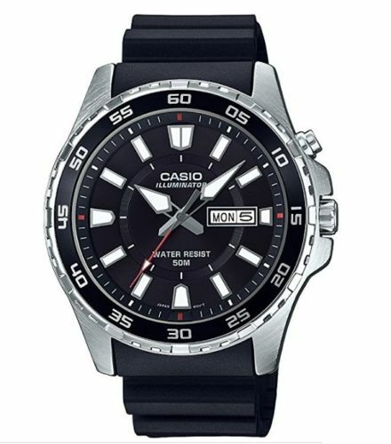 Casio 'Super Illuminator' Quartz Stainless Steel And Resin Casual Mens Watch