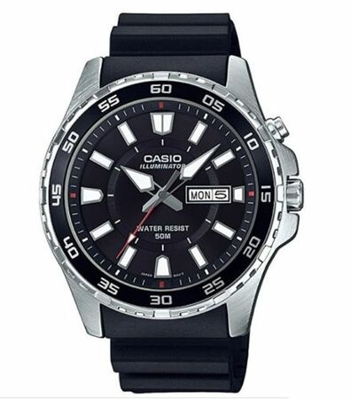 Casio 'Super Illuminator' Quartz Stainless Steel And Resin Casual Mens Watch