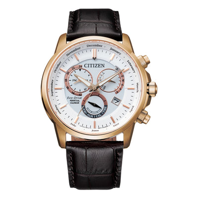Citizen Chronograph Eco-Drive Dark Brown Leather Watch BL8153-11A