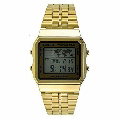 Casio Gold-Tone World Time Stainless Steel Mens Watch