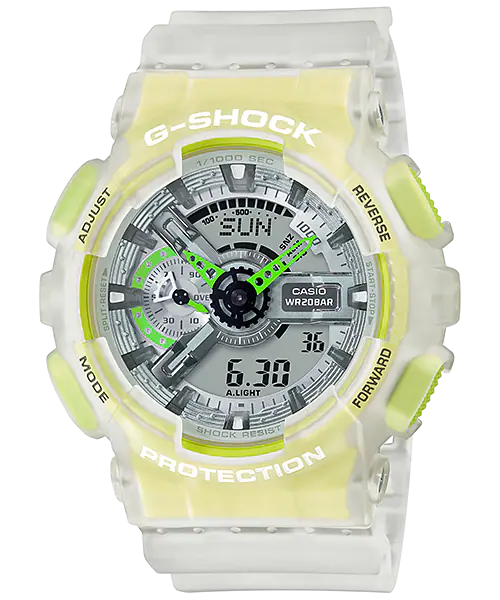 G-Shock 数字模拟透明树脂表带手表 GA110LS-7A