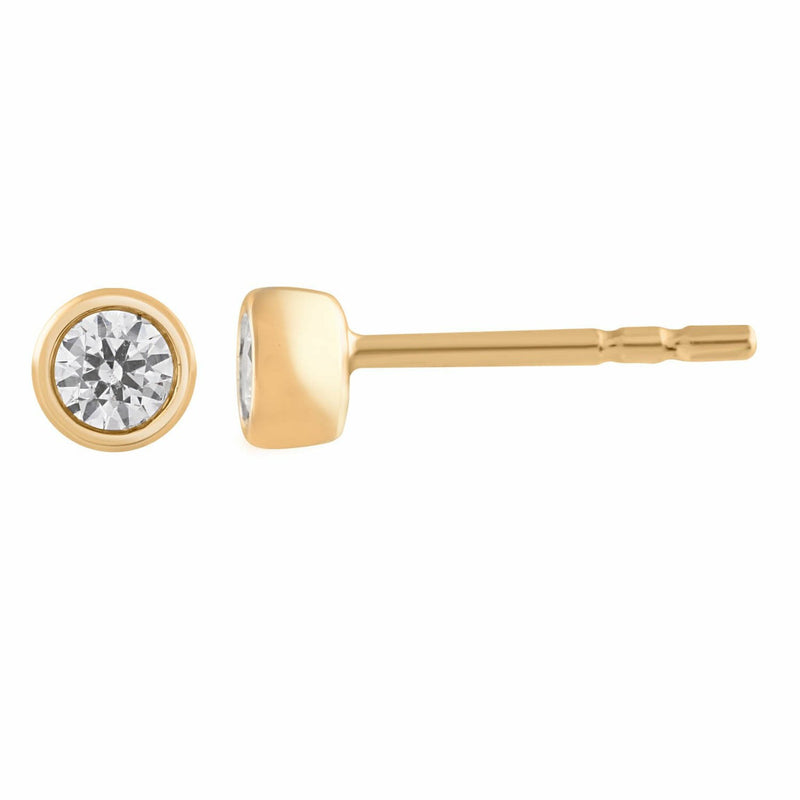 Stud Earrings With 0.15ct Diamonds In 9K White/Yellow Gold