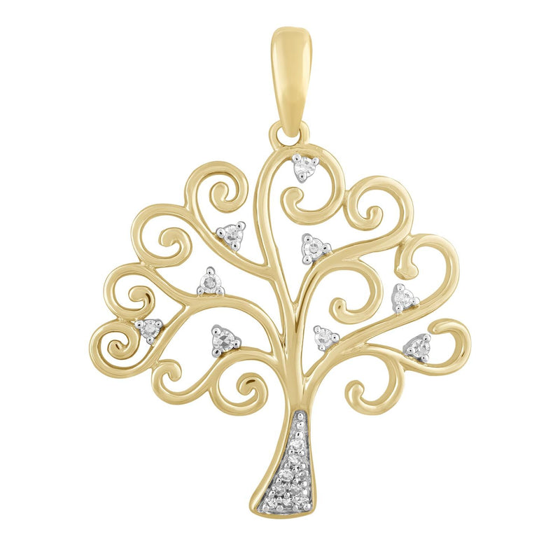 Pendant with 0.05ct Diamond In 9K Yellow Gold