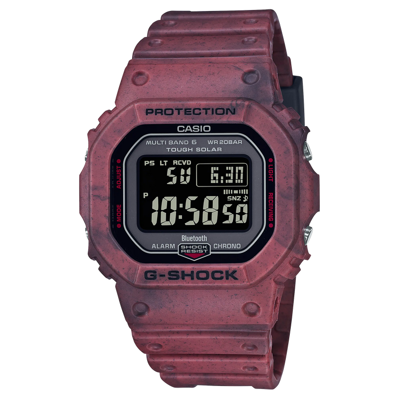 G-Shock 太阳能红色树脂表带手表 GWB5600SL-4D