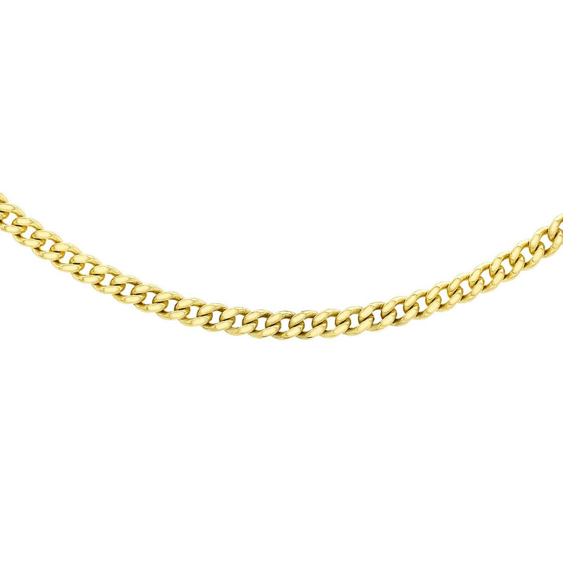 9K Yellow Gold Solid Diamond Cut Curb Chain 50cm