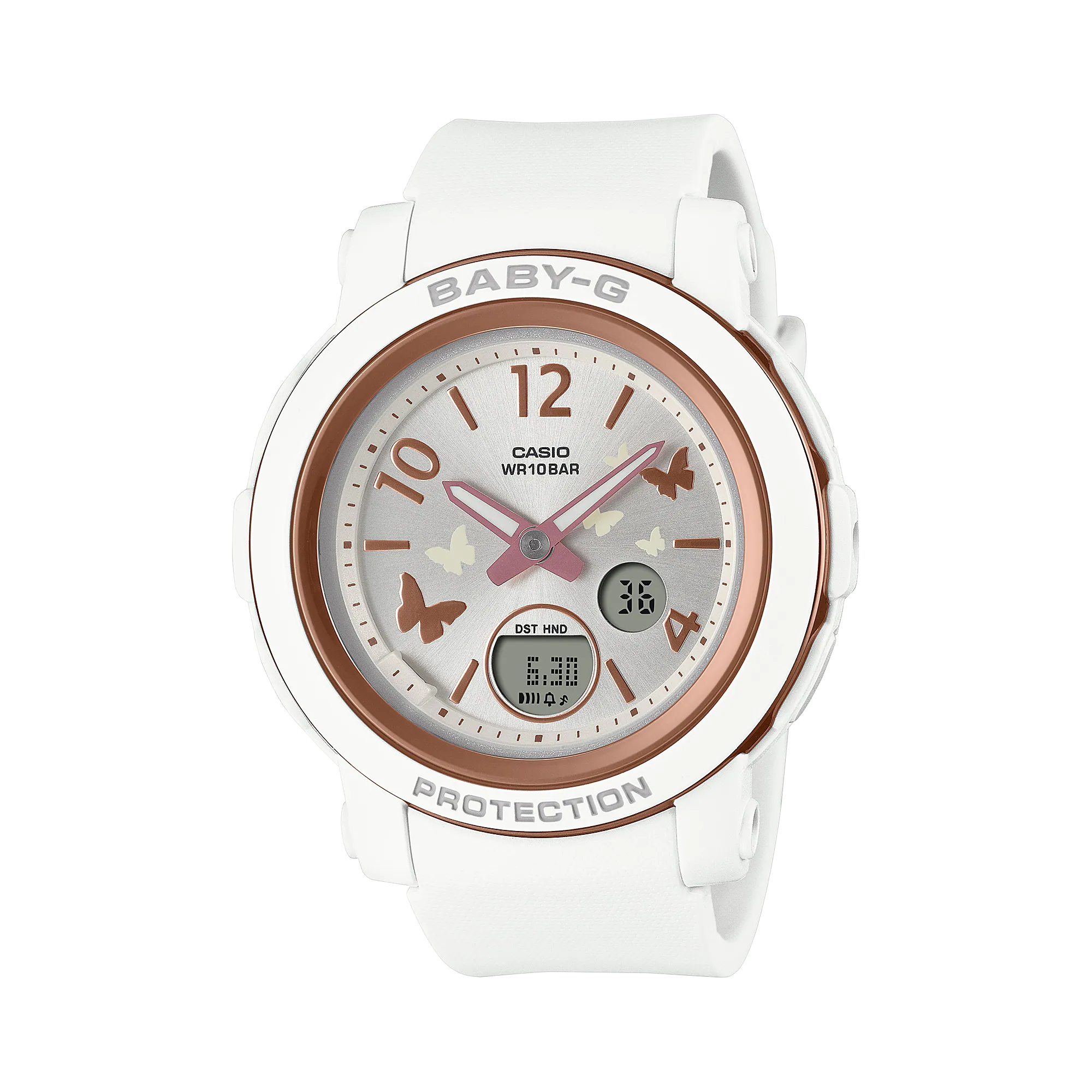 Baby-G Analog Digital White Resin Band Watch BGA290BD-7A