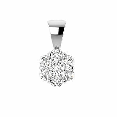 Cluster Diamond Pendant With 0.50ct Diamonds In 9K White Gold