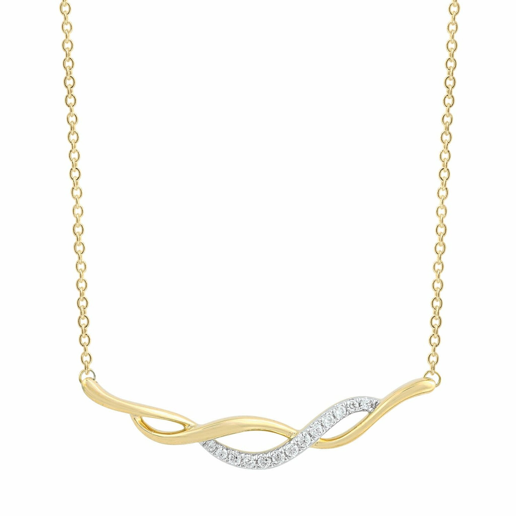 Necklace With 0.10ct Diamonds In 9K Yellow Gold