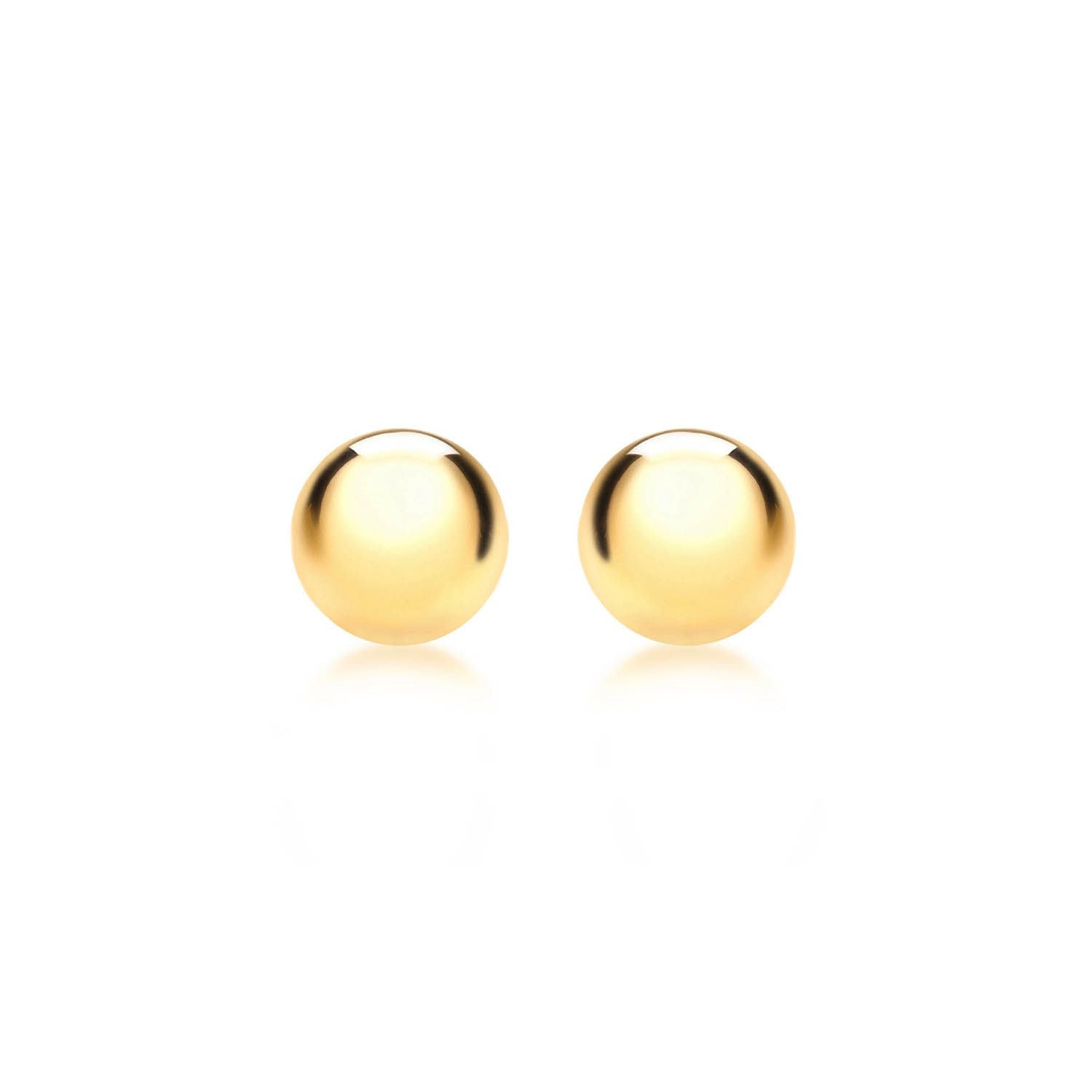 9K Yellow Gold Ball Stud Earrings 8mm