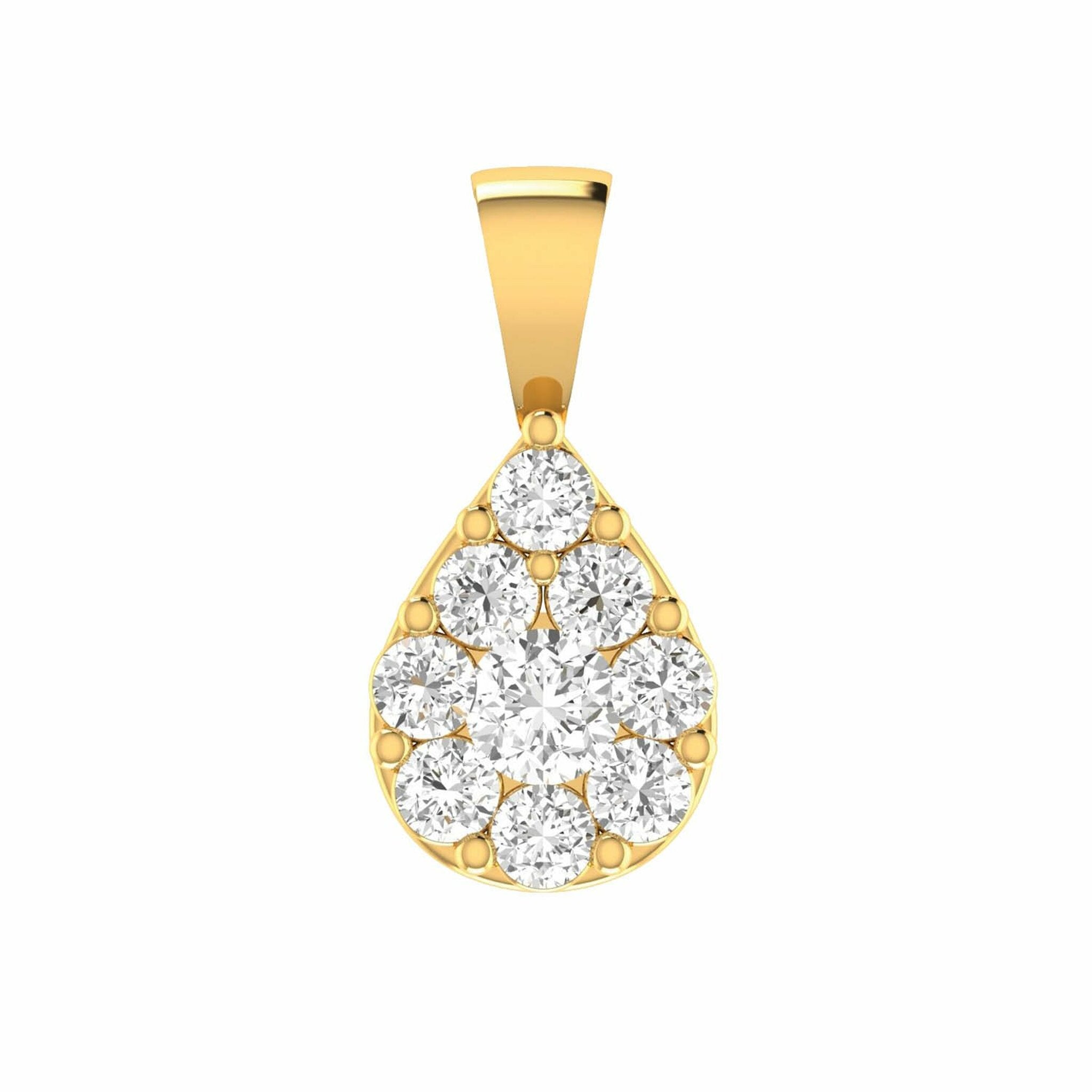 Teardrop Diamond Pendant With 0.25ct Diamonds In 9K Yellow Gold