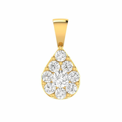 Teardrop Diamond Pendant With 0.25ct Diamonds In 9K Yellow Gold