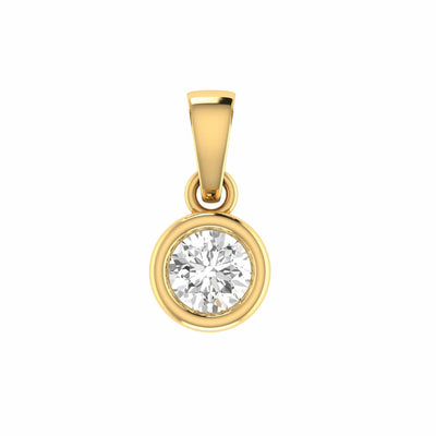 Diamond Solitaire Pendant With 0.50ct Diamonds In 18K Yellow Gold