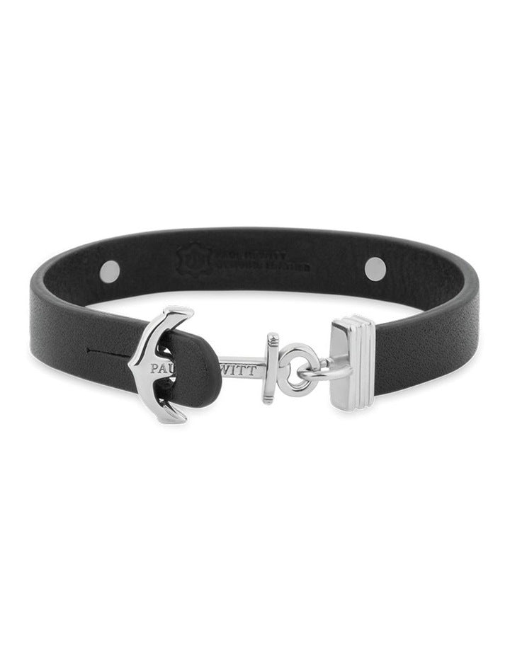 Paul Hewitt Signum Male Engraveable Silver / Black Bracelet - XL