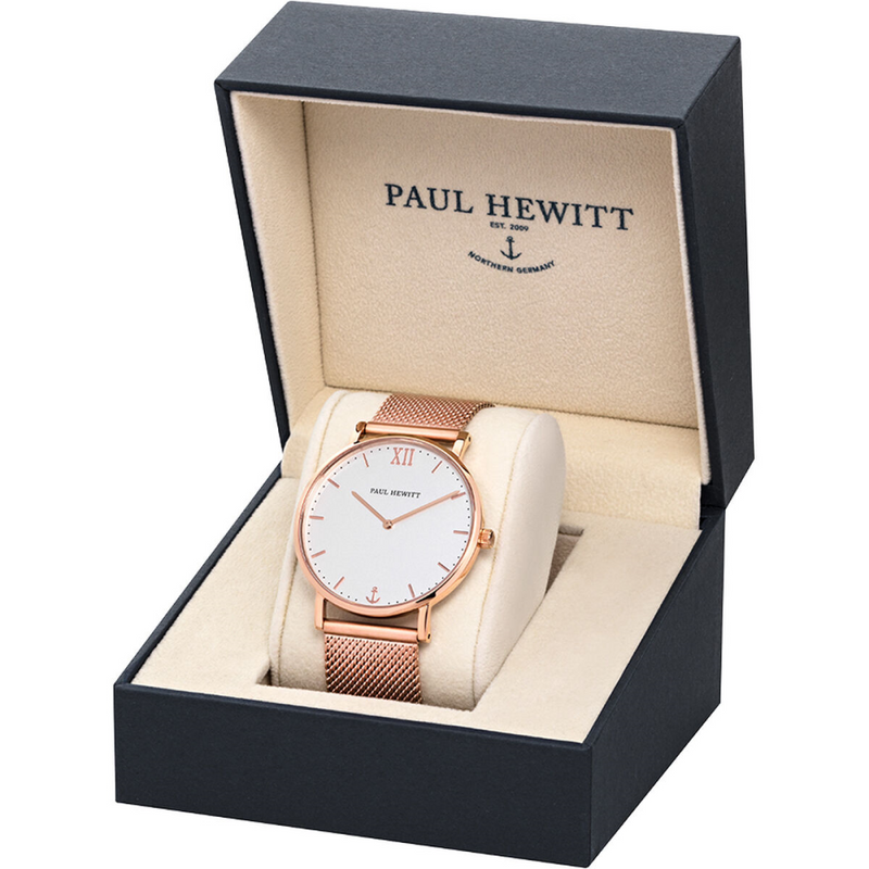 Paul Hewitt Sailor White Sand Rose Gold Mesh Watch