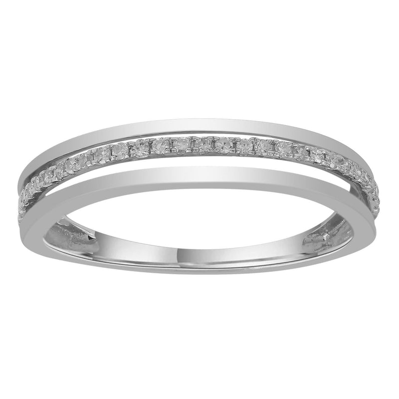 Band Ring with 0.1ct Diamonds in 9K Gold