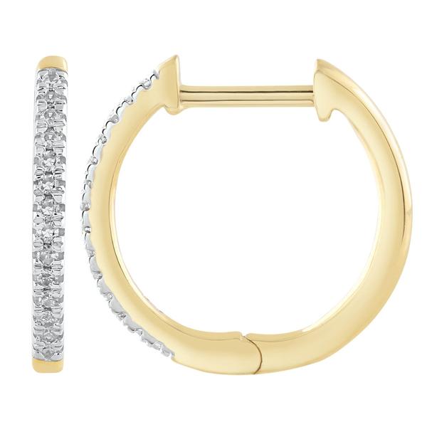 Huggie Earrings With 0.08ct Diamonds In 9K White Gold