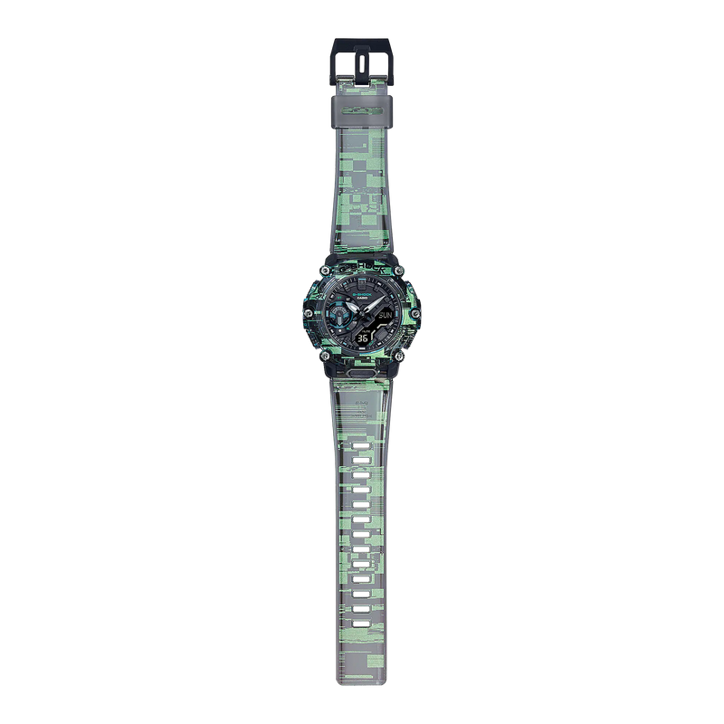 G-Shock 彩虹色数字透明树脂表带手表 GA2200NN-1A