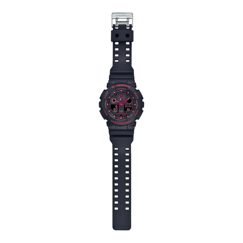 G-Shock Ignite Red Line Analog Black Resin Band Watch GA100BNR-1A