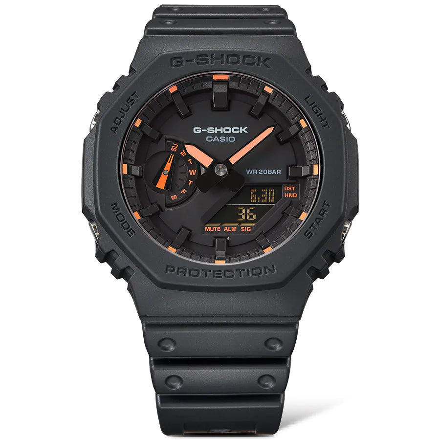 G-Shock Neon Accent Black Resin Band Watch GA2100-1A4