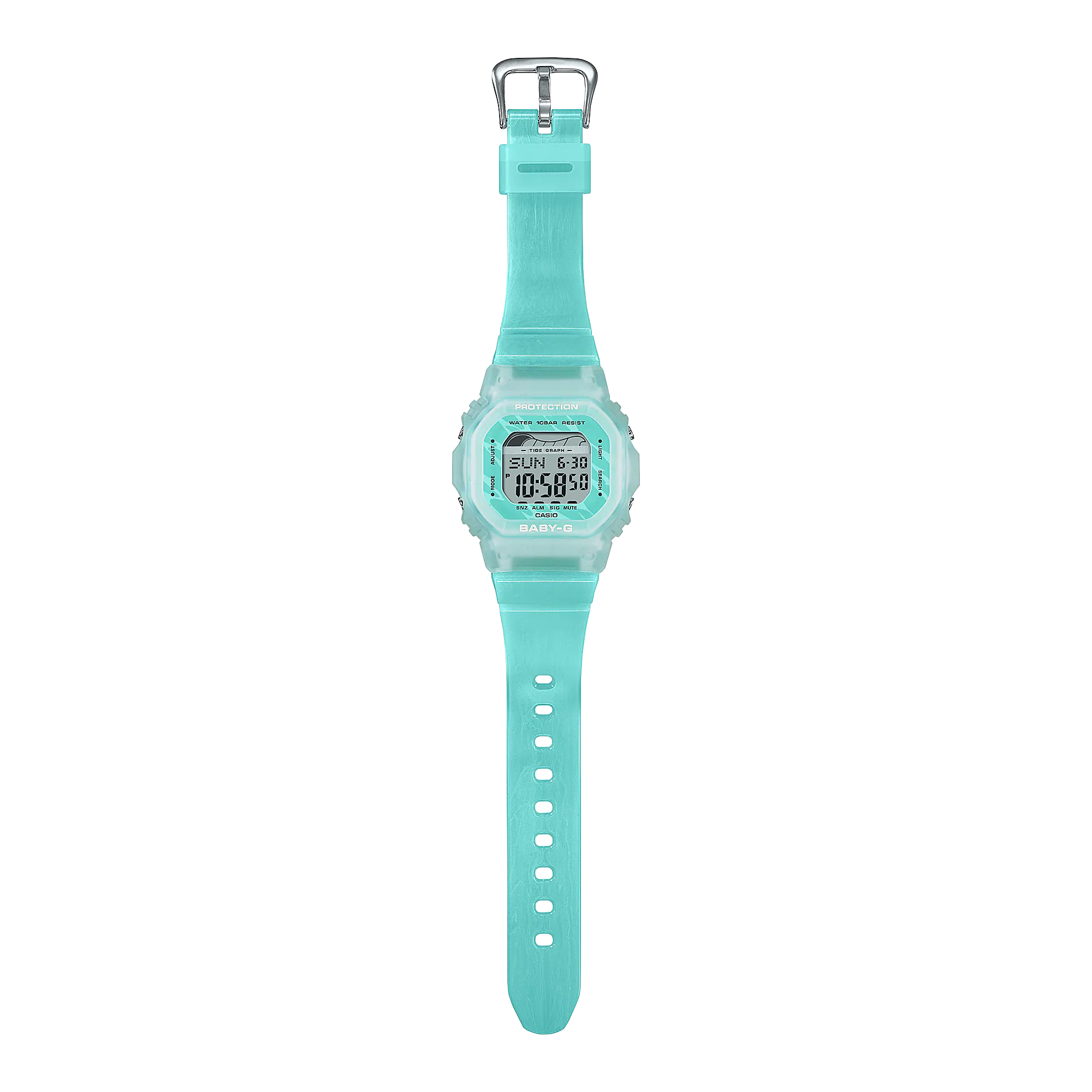 Baby-G Glide Digital Blue Green Resin Band Watch BLX565S-2D