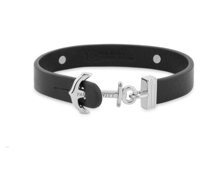 Paul Hewitt Signum Female Engraveable Silver / Black Bracelet - M