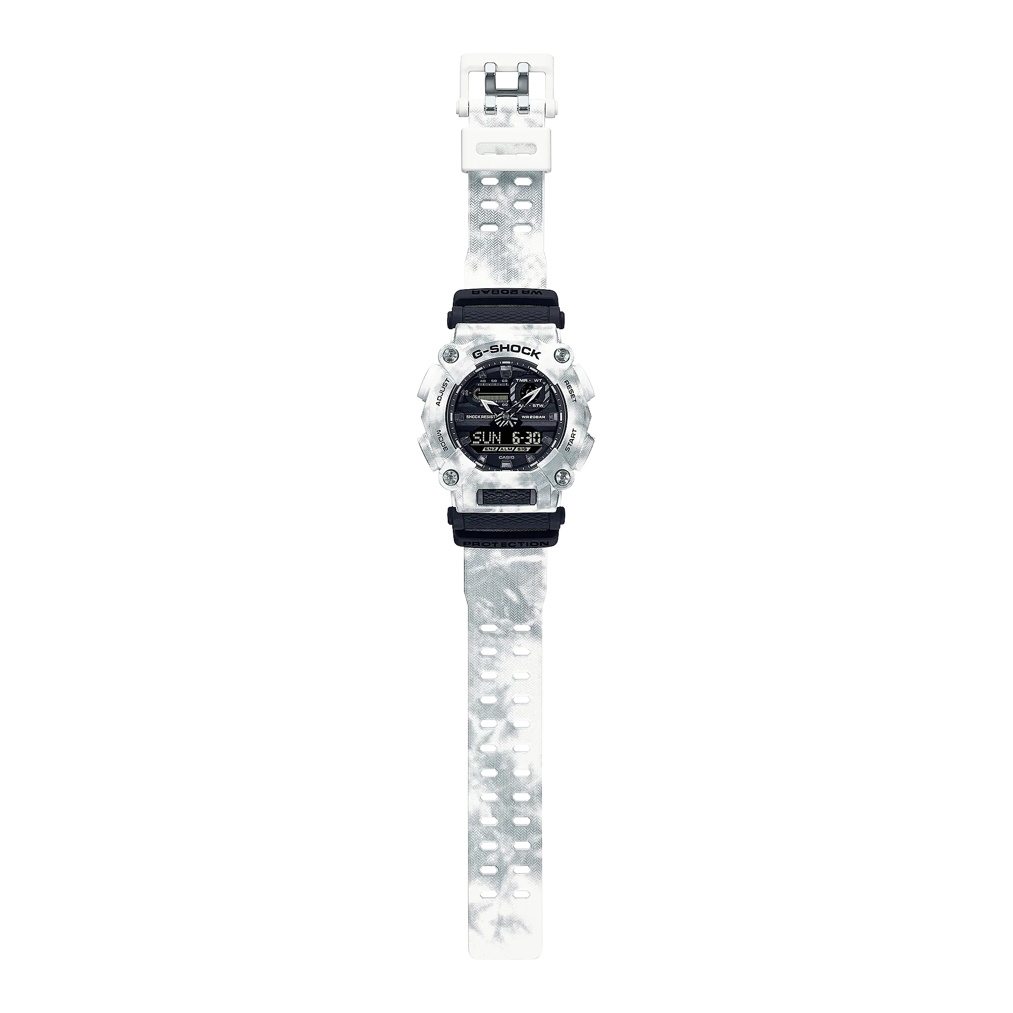 G-Shock Grunge Snow Camouflage with White Strap Watch GA900GC-7A