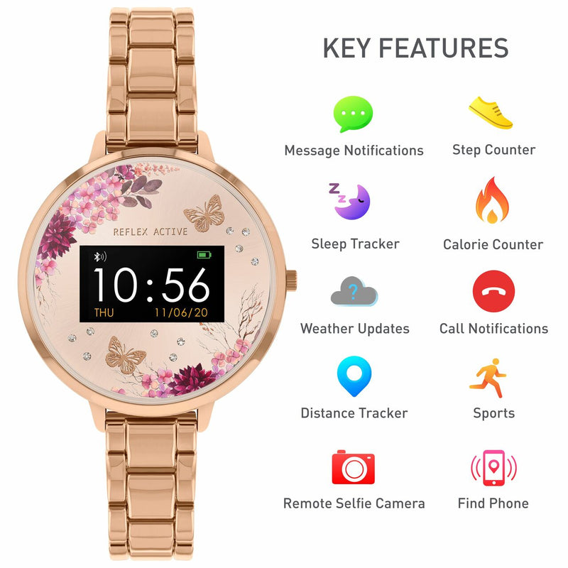 Reflex Active Series 3 Rose Gold Floral Smart Watch