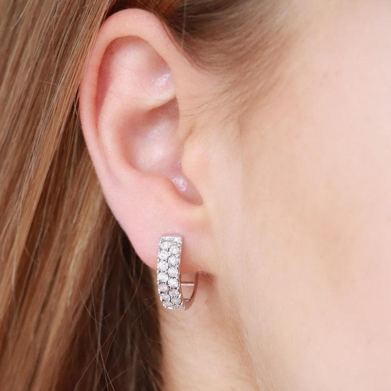 Huggie Earrings with 0.23ct Diamonds in 9K White Gold