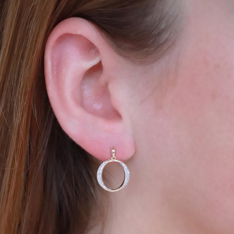 Earrings with 0.18ct Diamonds in 9K Yellow Gold