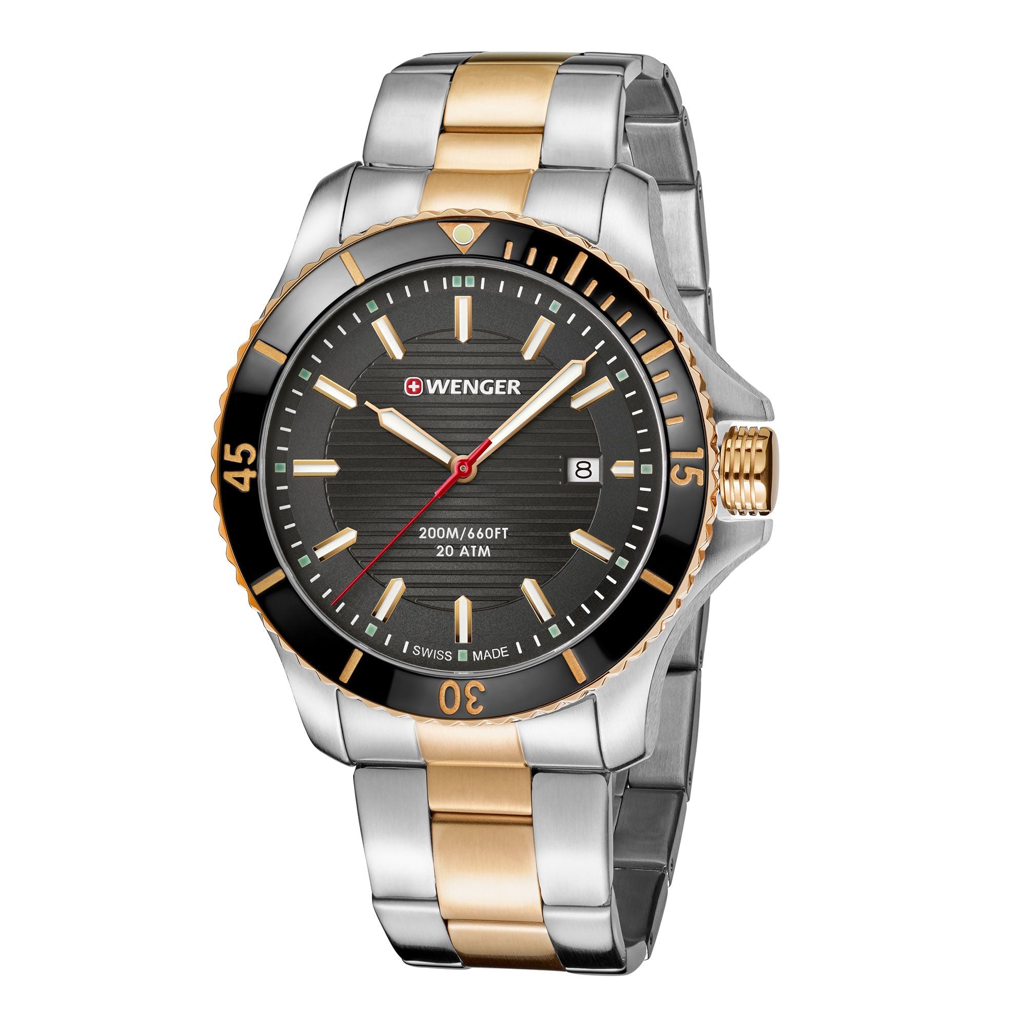 Wenger Seaforce Grey Dial Two Tone Stainless Steel Watch 01.0641.127