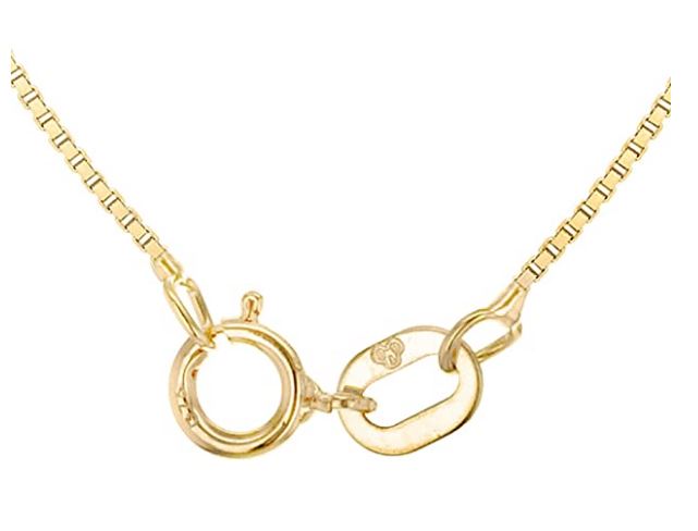 9K Yellow Gold Adjustable Venetian Box Chain 40-45cm